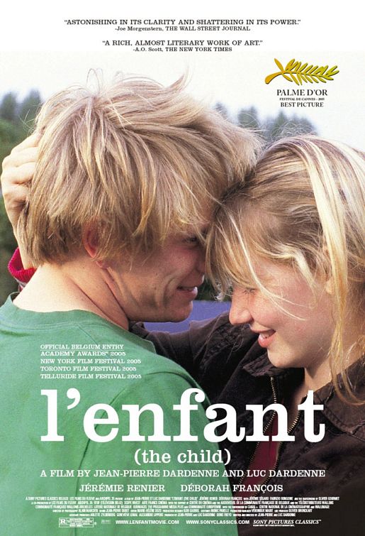 《孩子 / L’Enfant》比利时电影海报，用于比利时禁忌主角动机与心理变化专题